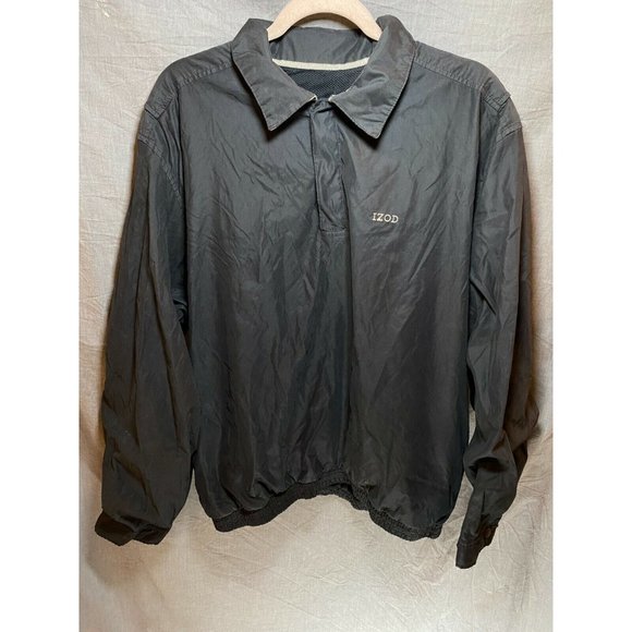 Izod Jacket Adult Extra Large‎ Black 1/4 Snap Pullover Mens - Picture 1 of 8